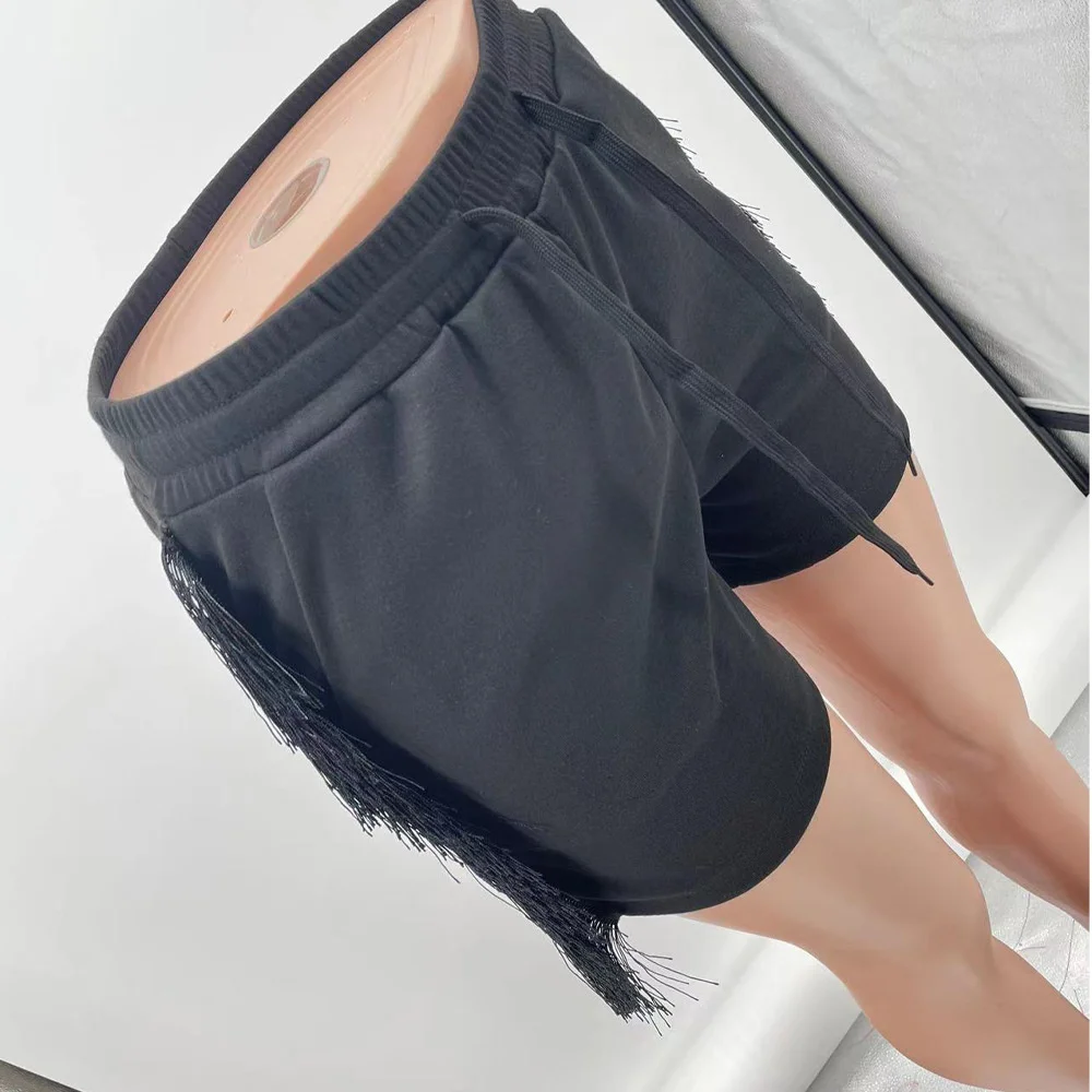 SSEURAT   Elegant Women's Shorts Female Fashion Tassels Decorated Shorts Women Casual Slim A-Line Shorts For Ladies trendy plus size clothing