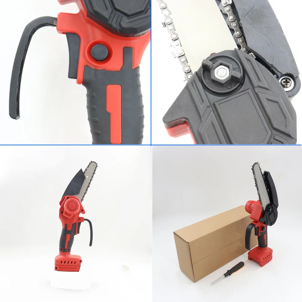 Mini Chainsaw 4/6-Inch Cordless Woodworking Handheld Garden Electric Saw Cutting Power Tool Fit Dewalt/Milwaukee 18V Battery 2