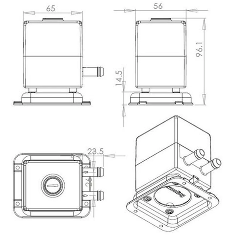 Cooling Water Pump New Version SC-300T 23DB Pump + Tank Integration Style DC12V