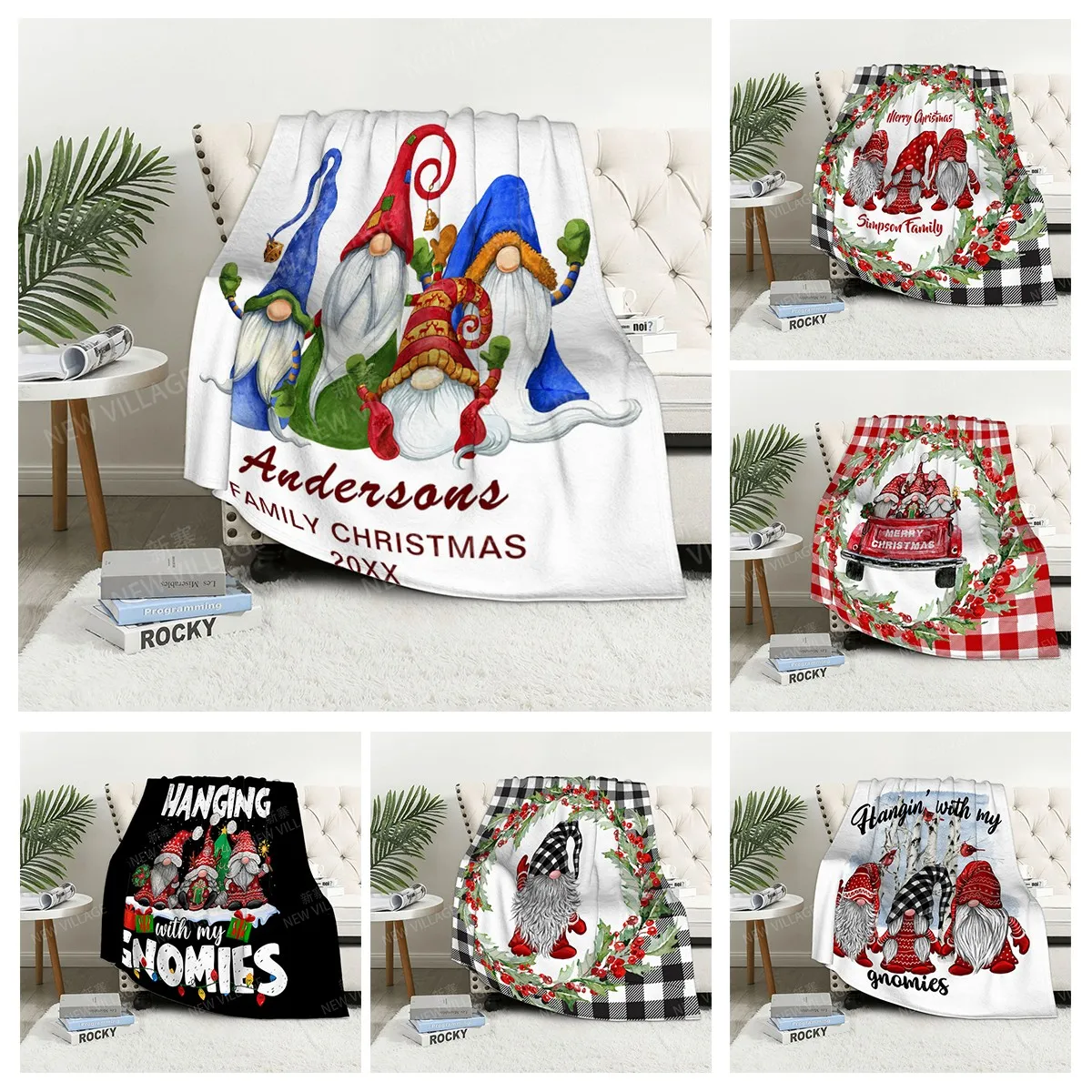 

Knee length blanket sofa warm winter bed cover blanket Christmas decoration home fashion warm blanket Nordic style soft