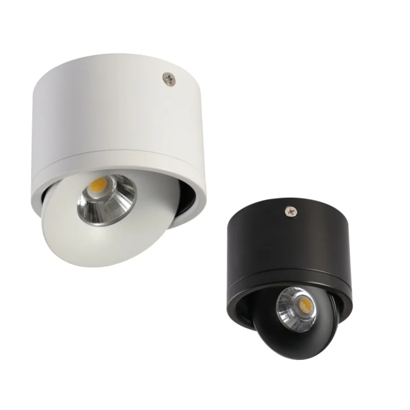 Dimmable Surface Mounted LED Ceiling Light 7W 12W 15W 18W Black Ceil Downlight COB Lamp Rotatable Background Spot Light For Home led downlight recessed ceiling spotlight