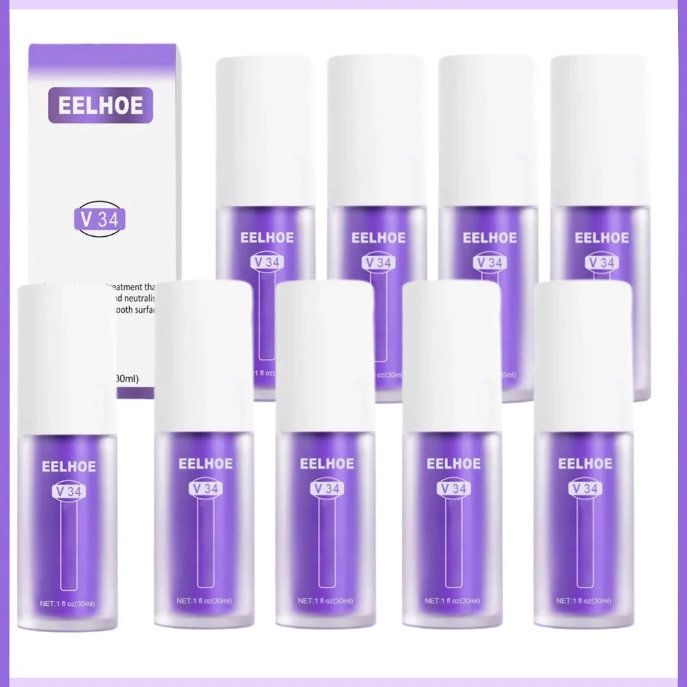 Teeth Whitening Essence Teeth Whitening Product Purple Teeth Whitening Toothpaste Plaque Stains Remover Oral Hygiene Cleaning Teeth Bleaching Oral Fresh Breath