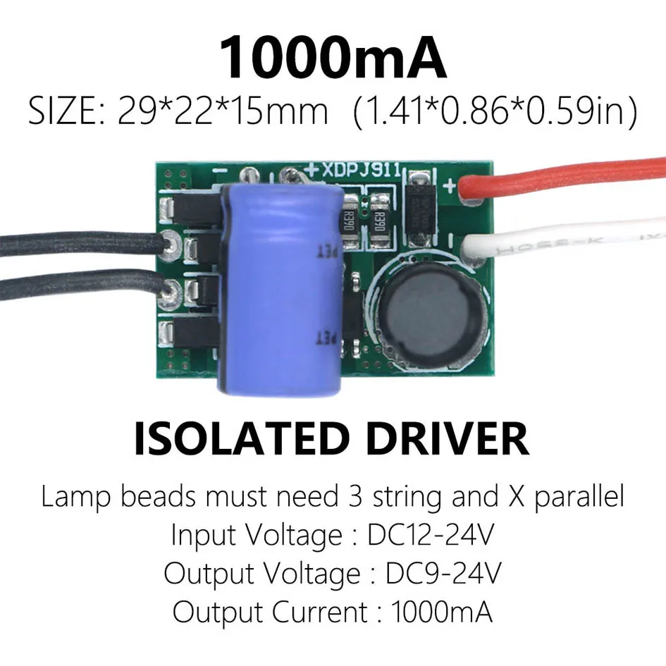 5 stücke Led-treiber 250mA 300mA 600mA 900mA 1200mA 2000mA Für LEDs Netzteil DC12-24V Beleuchtung Transformatoren LED Power Lichter – Detail 7