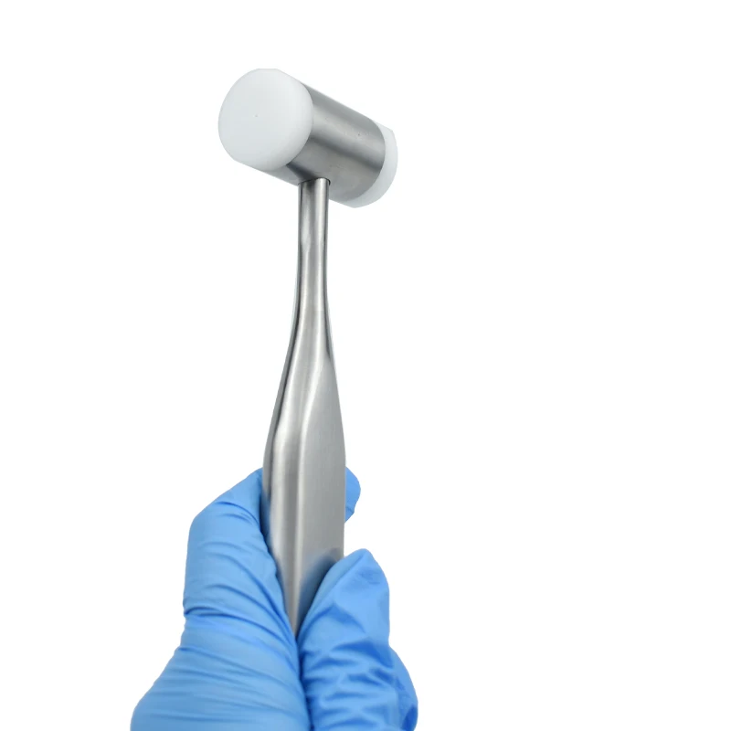 

Dental Implant Bone Mallet Hammer with Double-Headed Replaceable Pad Stainless Steel Handle Teeth Surgical Extraction Tool