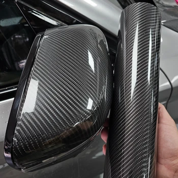 Vinile per auto nero in fibra di carbonio 6D 5D lucido lucido per auto, vinile per auto, vinile automobilistico Folie per motocicli, motocicli