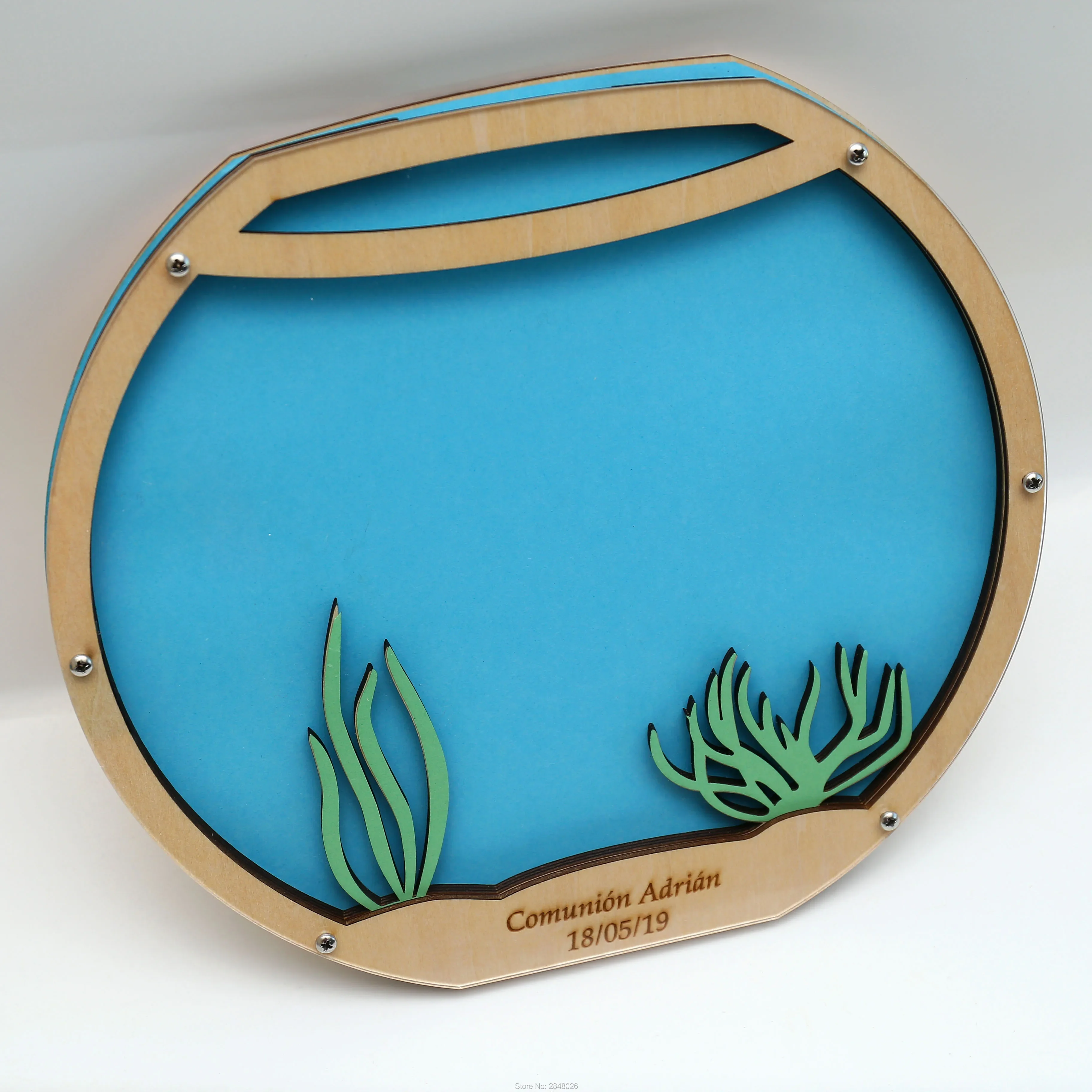 Wooden Wedding Fishtank Guest Book, Sea themed party Drop Box,fishes Guest Book Alternative, wedding Book.