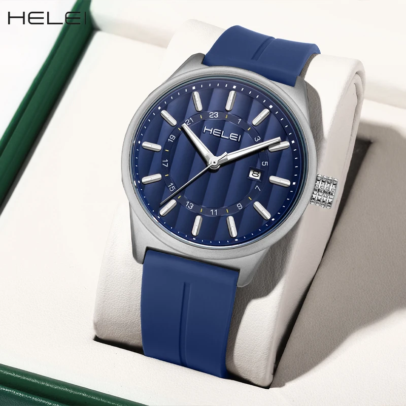 HELEI new trend casual helmsman series multi-function quartz movement 2024 men's quartz watches men's waterproof watches