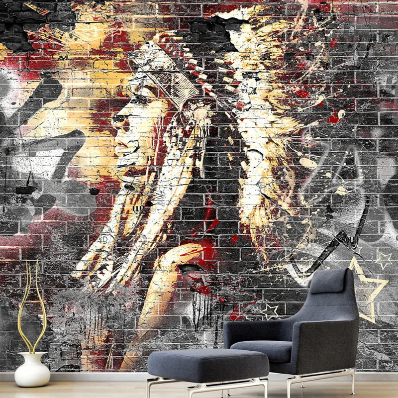 custom nordic blue graffiti marble wallpaper tv background wallpapers for living room sofa photo mural bedroom 3d wall covering Custom Wallpaper Murals 3D Graffiti Art Wood Grain Brick Wall Mural Retro Characteristic Cafe Restaurant Wall Covering Wallpaper