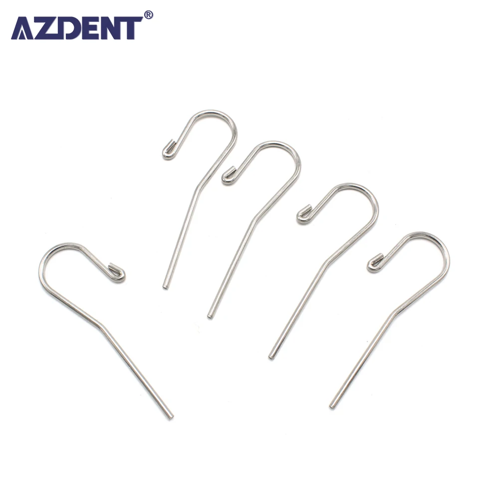 

AZDENT 5Pcs/Pack Stainless Steel 2mm Dental Lip Hook Root Canal Measuring Accessories Lip Mouth Hook Apex Locator Tool