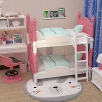 Koala 1/12 maison de poupée lits superposés Miniature chambre meubles ornement Mini lit Double maison de poupée créer une chambre de rêve Miniature 5