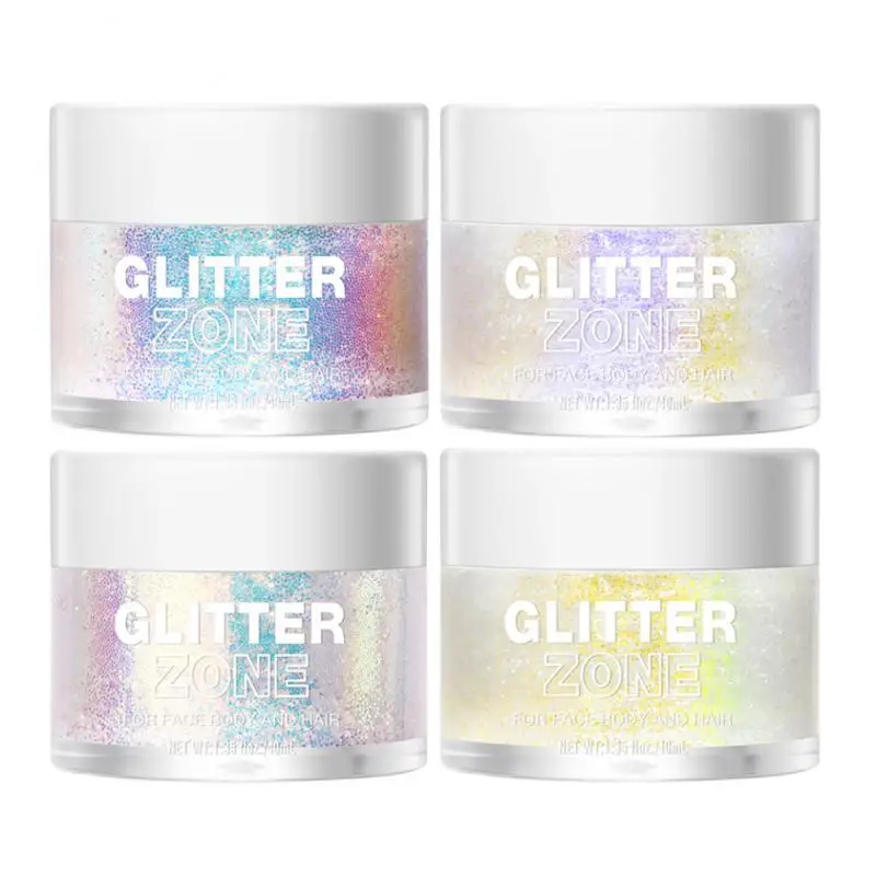 

Glitter Eyeshadow 4 Color Hair Face Body Glitter Nail Glitter Gel Color Changing Festival Party Makeup Cosmetics High Gloss Gel