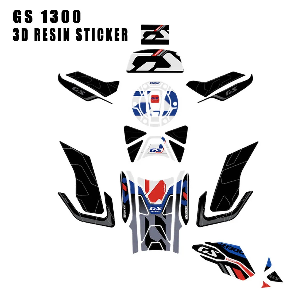 

Наклейка на топливный бак для BMW R1300GS R 1300 GS 2023 2024 GS1300, 3D наклейка из эпоксидной смолы, защита, полный комплект