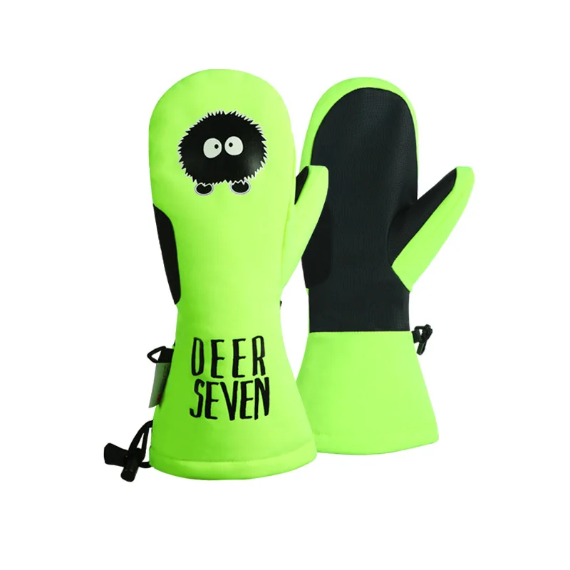 

COECHO Ski Gloves Cartoon Pattern Kid's Mitten Warm Waterproof Windproof Outdoor Sports Snowboarding Adult's Winter Accessories