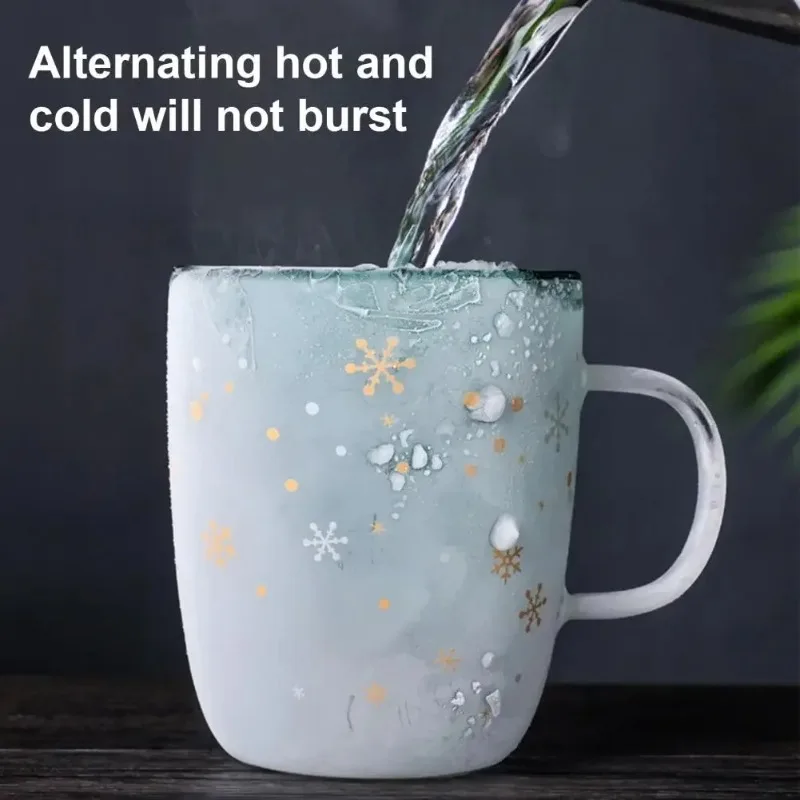 300ML Double Layer Water Glass Cup Thicken Xmas Tree Shape High Mug Lid Kitchen Tools Borosilicate Christmas Tree Coffee