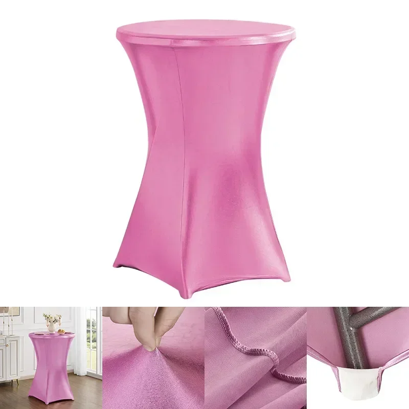 

Hotel restaurant wedding decoration solid color polyester hot gold bar cover elastic table cover gray22