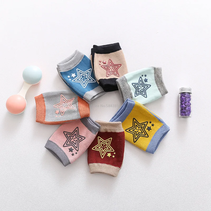 

0-18 Months babys Non-slip Baby Kneecap Summer Children's Cotton Knee Pad Baby Crawling Knee Pads Terry Thick Mesh Breathable