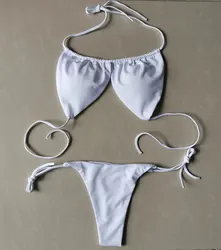 Summer Sexy Bikini Set with Push-Up Padded Bra and Adjustable Thong Swimsuit - XL (White)