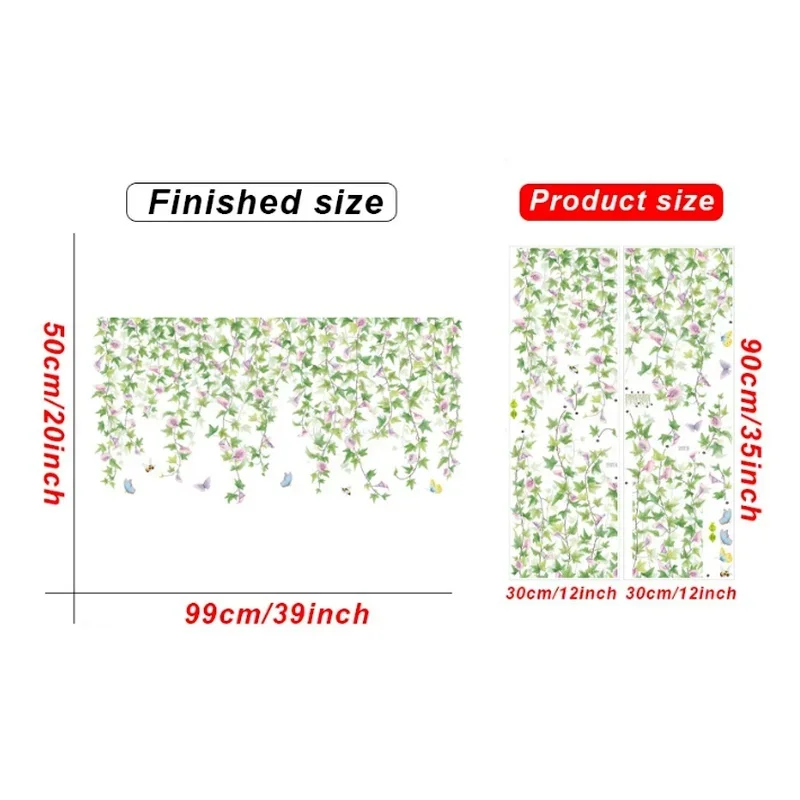 Morning Glory Vine Wall Stickers Living Room Bedroom Sofa TV Background Wall Decor Room Decoration Sticker Art Decals for Home