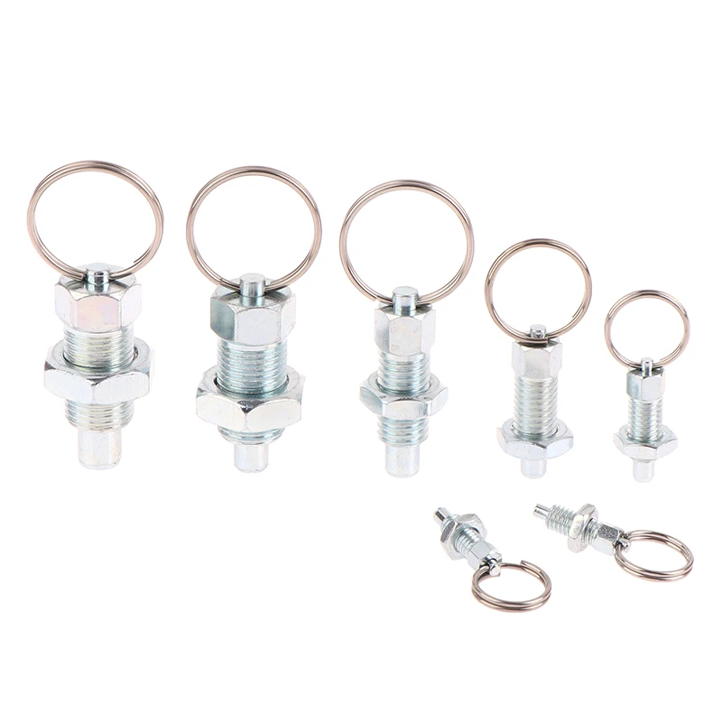

1PC M6/M8/M10/M12 Hand Retractable Spring Locating Indexing Pins Index Plungers With Pull Ring Pull-tab Knob Plunger