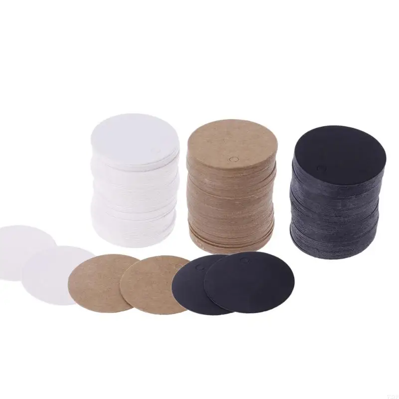 72XF 100pcs Blank Kraft Paper Hang Tags Wedding Party Favor Label Price Gift Card 4cm