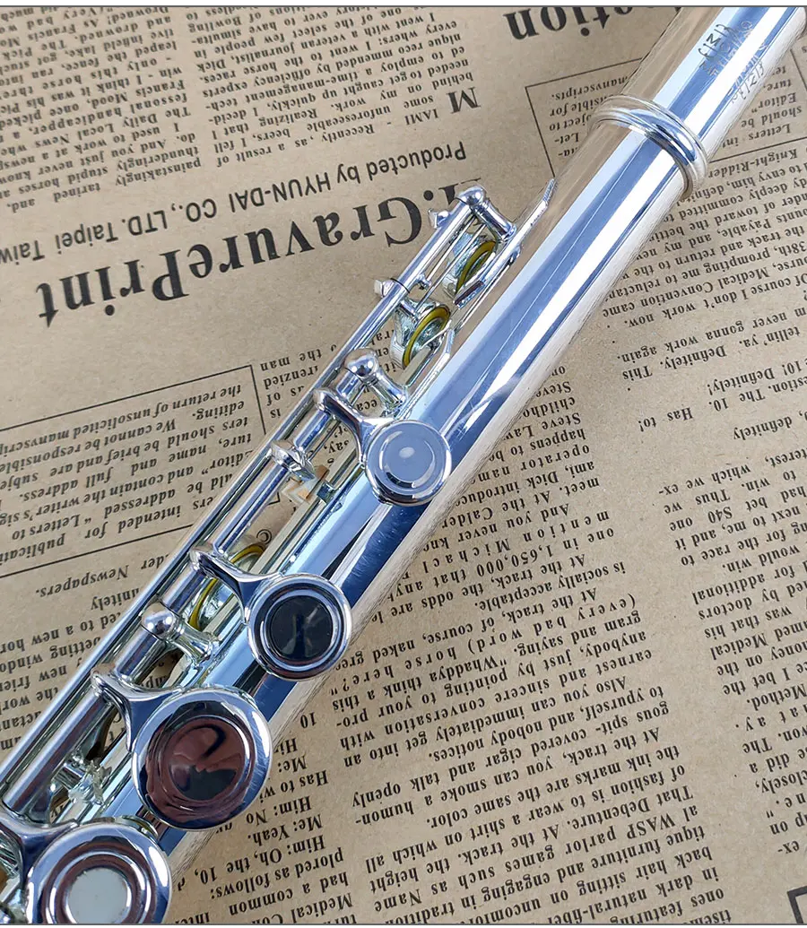 MORESKY Flöte 16/17 Öffnen/Schließen Löcher C-Tasteninstrument Kupfernickel vernickelt Konzert mit E-Taste MFL-601/602 – Detail 9