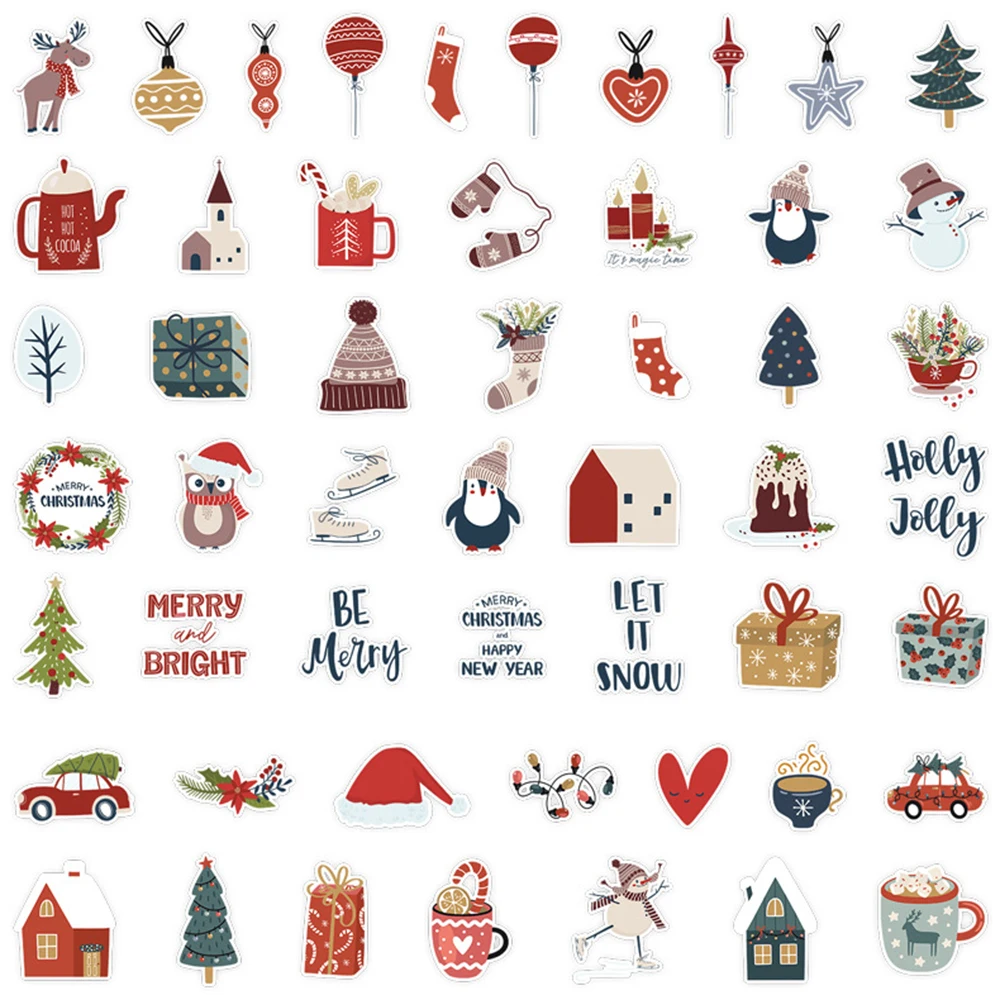 10/30/50PCS roztomilá santa claus vánoce kreslený nálepky notebook telefon snowboardové zavazadlového ledničku DIY obtisk kůzle hračka nálepka obtisky