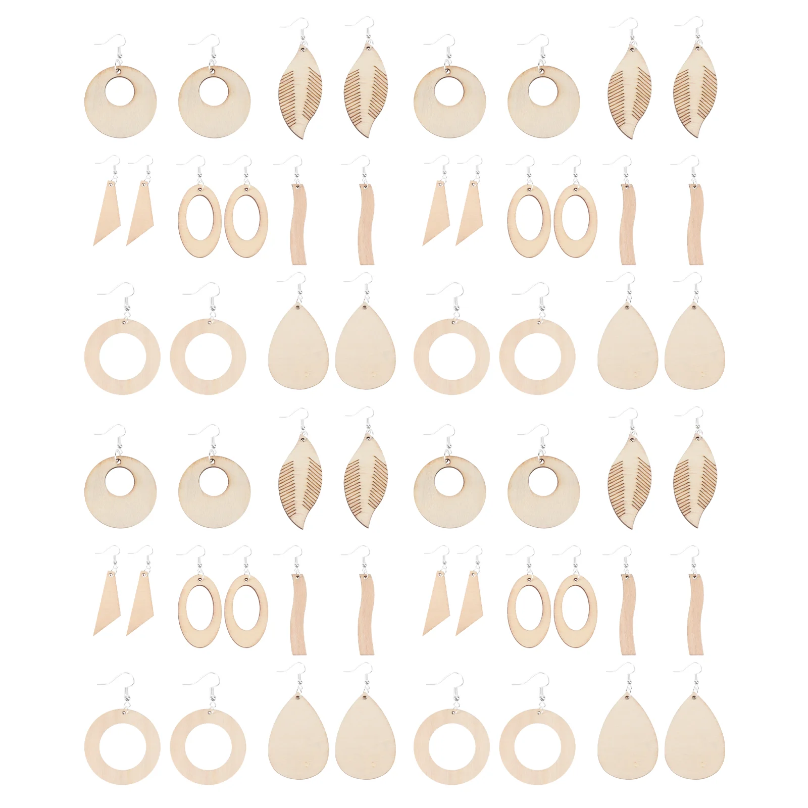 

70pcs DIY Wood Earrings Kit Blank Earrings Handcraft Jewelry Making Kits