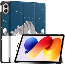 Premium PU Leather Tri - Folding Kids Stand Magnetic Tablet Cover for Redmi Pad 2 Pro 12.1 (LM)