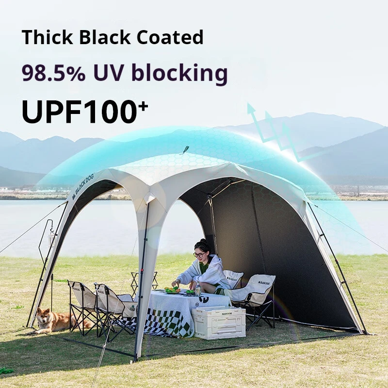 Naturehike BLACKDOG Automatic Dome Shelter Docking Tent Quick Open Skyscreen Outdoor Camping Canopy Black Coated Sunshade Large 3