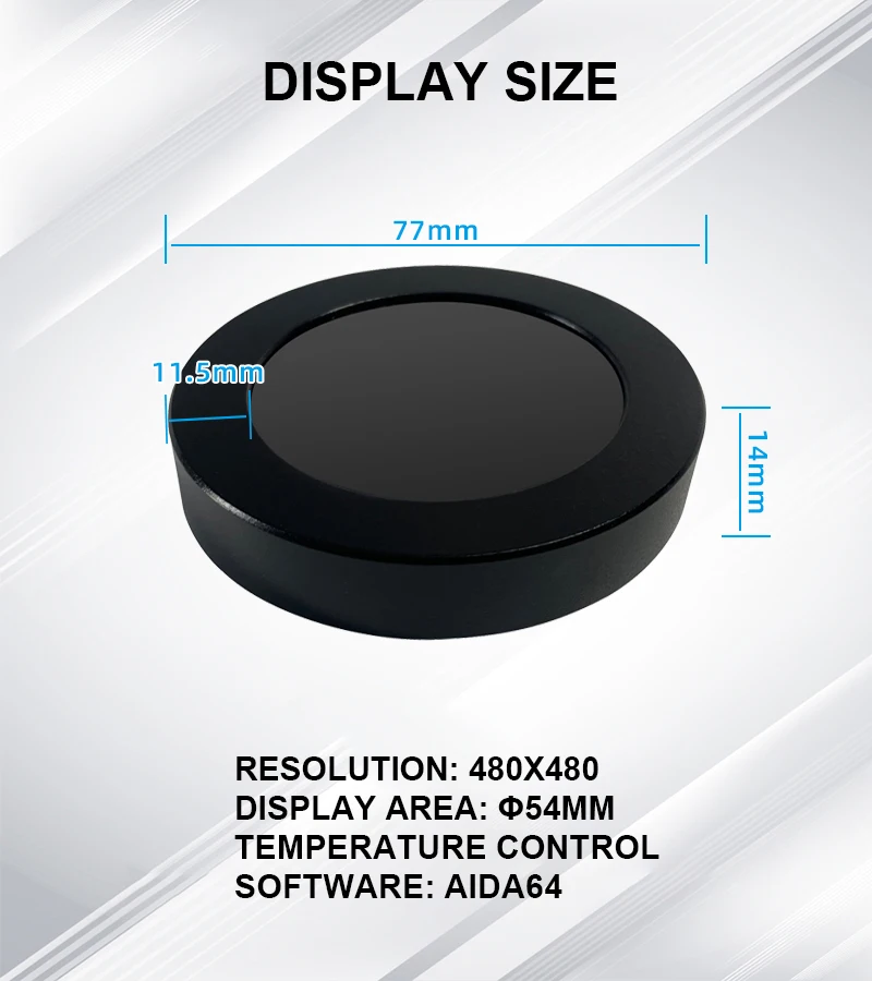 Round Screen Display Dinâmico Faça Você Mesmo Monitor Círculo Refrigeração a Água pc Cpu Aio Temperatura Aida64 120 240 360 21 - Imagem 2
