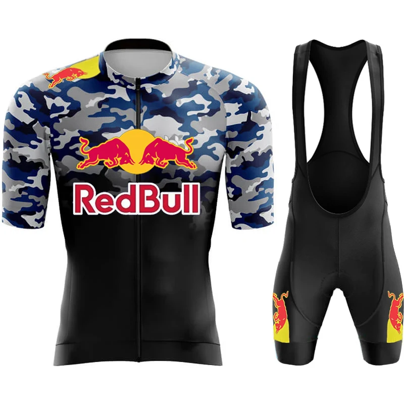 Road Bike Uniform Red Bull Cycling Bib Equipment Man 2024 Mens Jersey Men's Clothing Clothes Professional Shirt Tricuta Bicycles 2