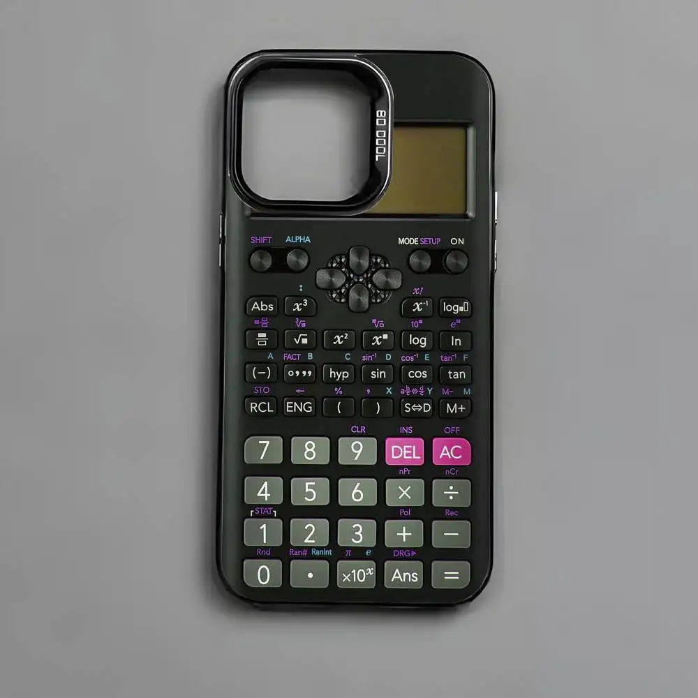 Multicolor Metallic Aurora Matte Laser Phone Case with Stylish Calculator Pattern