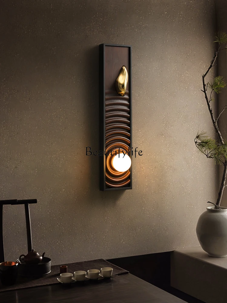 

Осенний закат Креативный новый твердый деревянный новый настенный светильник в китайском стиле для гостиной коридора спальни Кабинета украшение