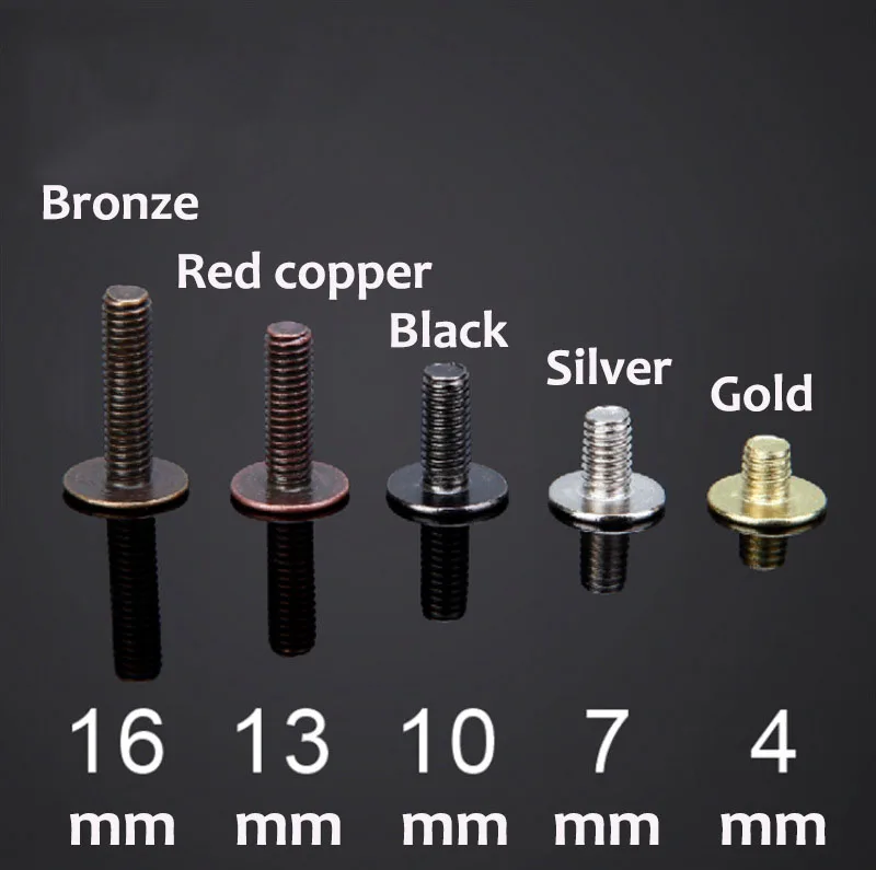 Recipe Album Screw Accessories Nail Rivet Ledger Nail Copper Plated Flat Head Screw Binding 6 Rings Binder Accessories book binding supplies