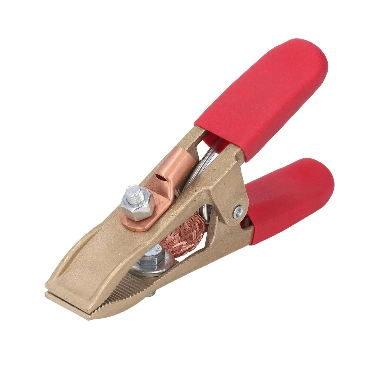 500A All-Copper A-Shape Ground Clamp for Welding Heavy-Duty Argon Arc Grounding Clamp with Holster