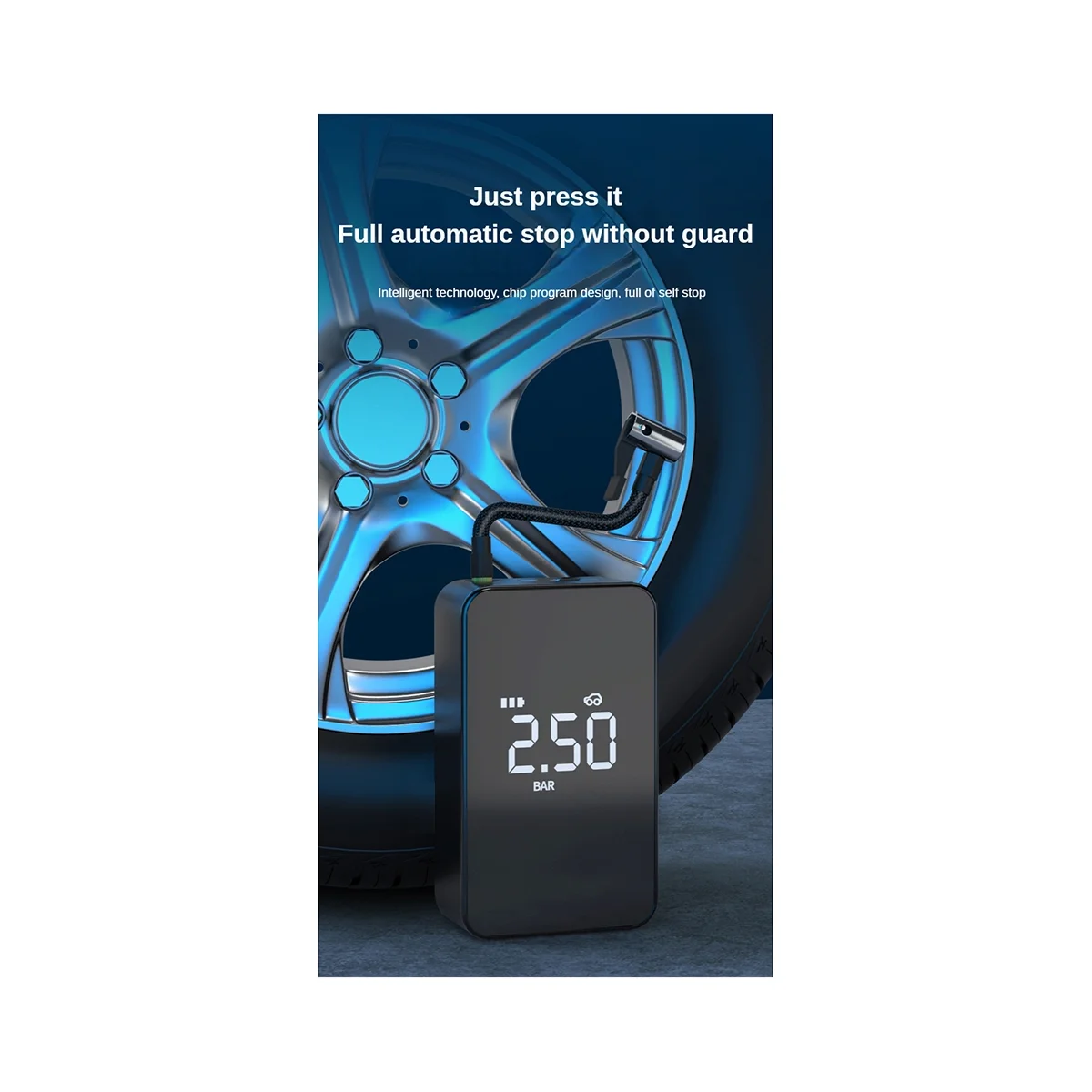 

Перезаряжаемый воздушный насос с большим экраном, электрический беспроводной портативный насос для шин, компрессор для автомобиля, велосипеда