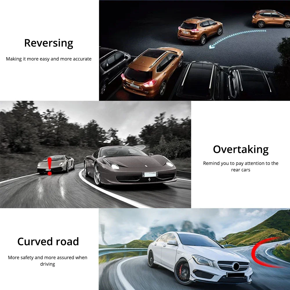 1X 360 Degree HD Blind Spot Mirror Adjustable Car Rearview Convex Reverse Wide Angle Vehicle Parking Rimless S Auto Accessories