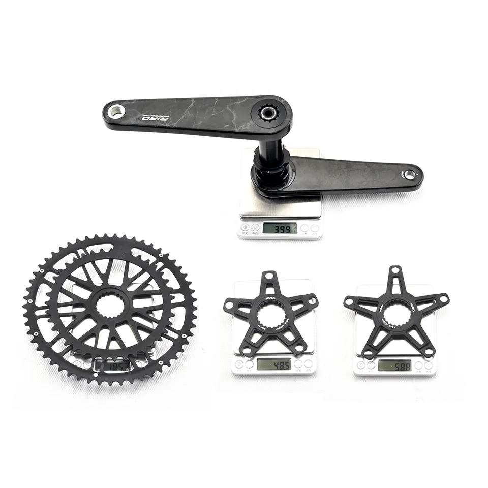 RIRO 軽量399g カーボンクランクセットチェーンリング付き RIRO 軽量399g カーボンクランクセットチェーンリング付き RIRO 軽量