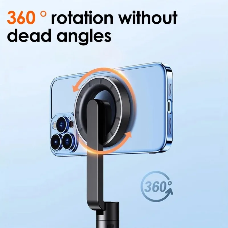 LISCN Magnetic Sticks With Wireless Remote Control Portable Foldable Selfie Stick Tripod Fits IPhone Magsafe_voghion.com