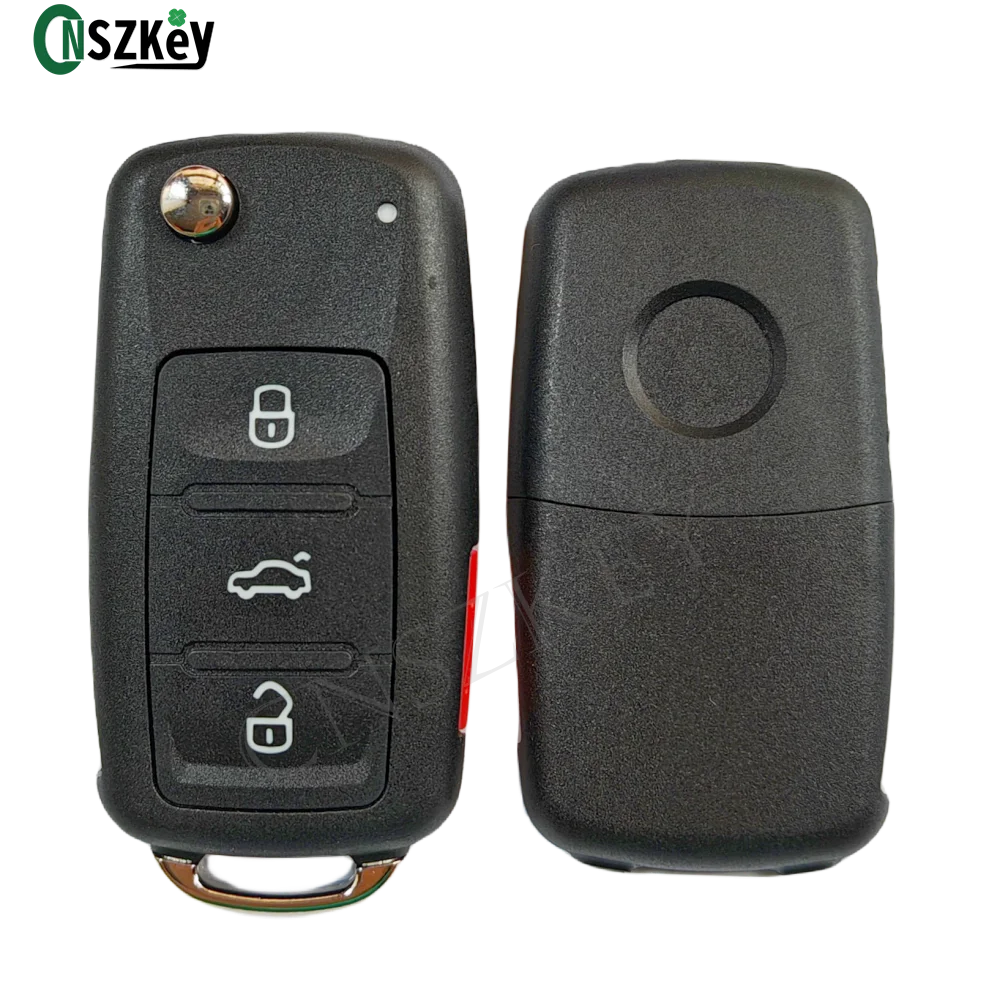 CNSZKey 2Pcs/LOT 5K0837202AE Flip Folding Remote Key Shell For VW Jetta CADDY EOS GTI Golf Passat Tiguan 3+1 Buttons NBG010180T