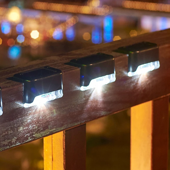 thumbnail image 1 of Luz LED solar para jardín al aire libre, lámpara solar impermeable, luz solar para exteriores, para decoración de escaleras, vallas de jardín, lámpara solar, luz solar, 1 of 5