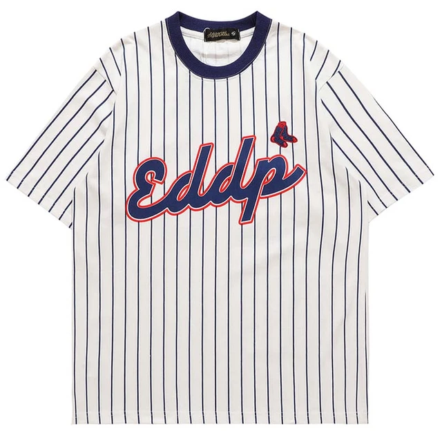 New men's T-shirt summer style fashion streetwear hip hop baseball uniform  striped shirt men's clothes tyga final king costume - AliExpress