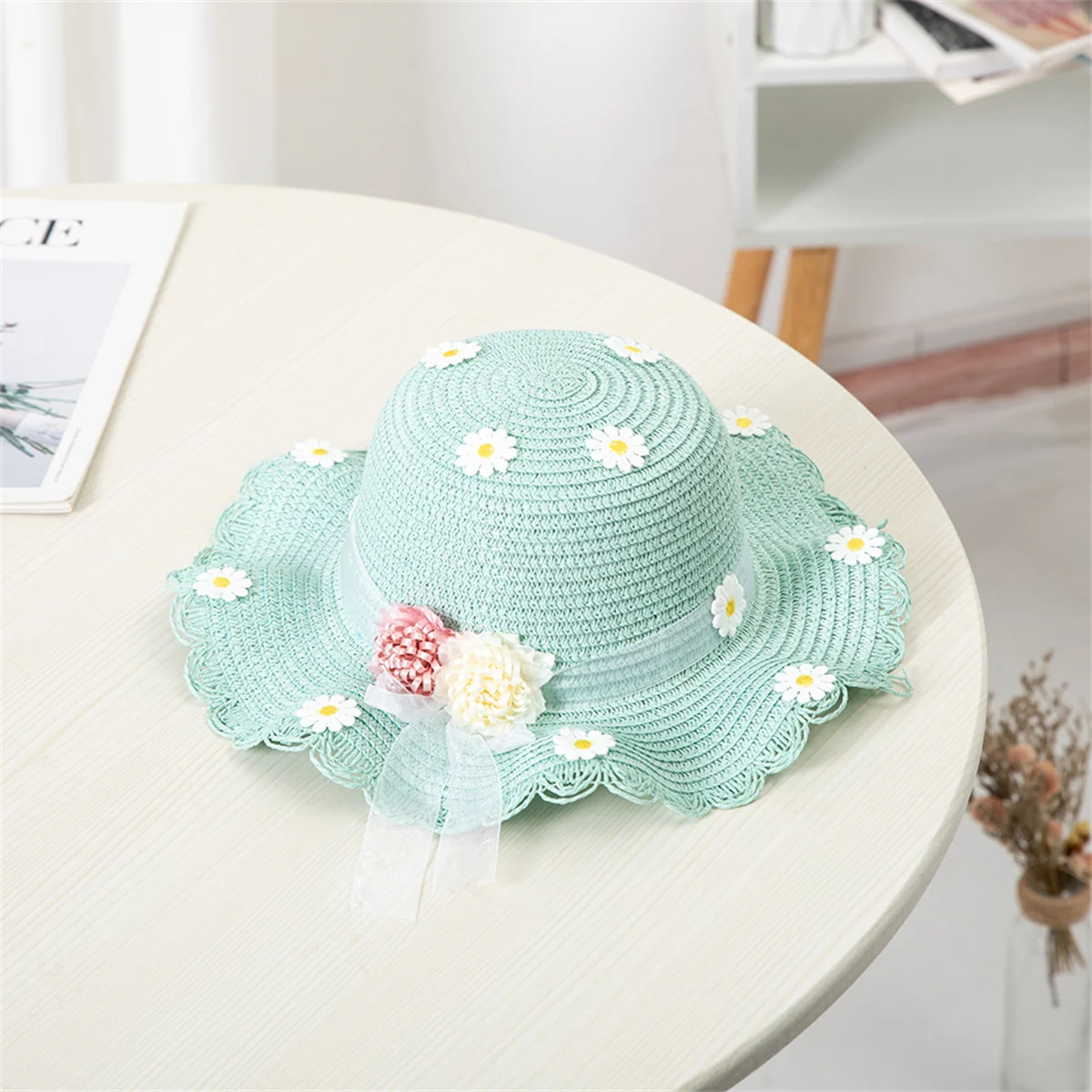 Kids Sun Hat Girls Summer Straw Bag Cap Set for Baby Travel Sun Protection baby sun hat outdoor sun hat