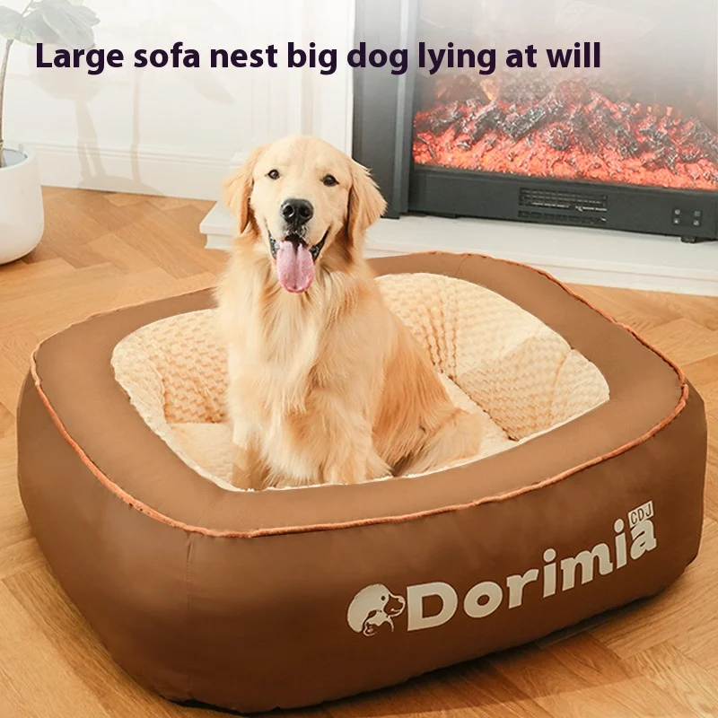 Dog Kennel for Winter Warmth, Removable and Washable Dog Bed, Large Bed for All Seasons, Pet Golden Retriever Mat