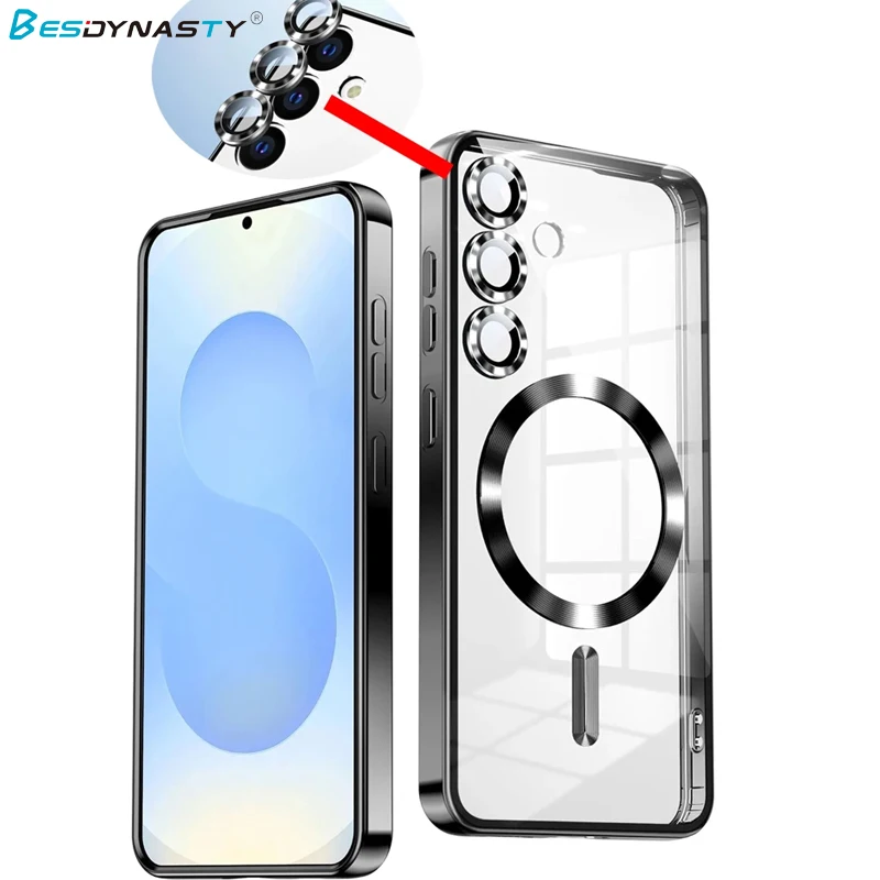 Luxury Soft Silicone Plating Armor Magnetic Phone Case with MagSafe Compatibility
