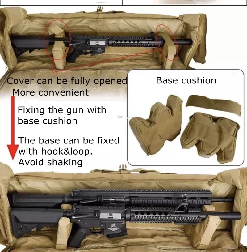 M249 Tactical Gun Bag Large Capacity Hunting Shooting Gun Case Protective Foam Pad Airsoft Double Rifles Carry Shoulder Bag 5