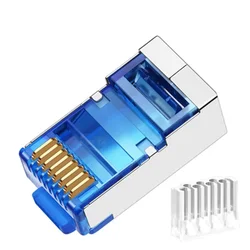 High - Performance RJ45 Ethernet Plug for Networking Cables (Blue)