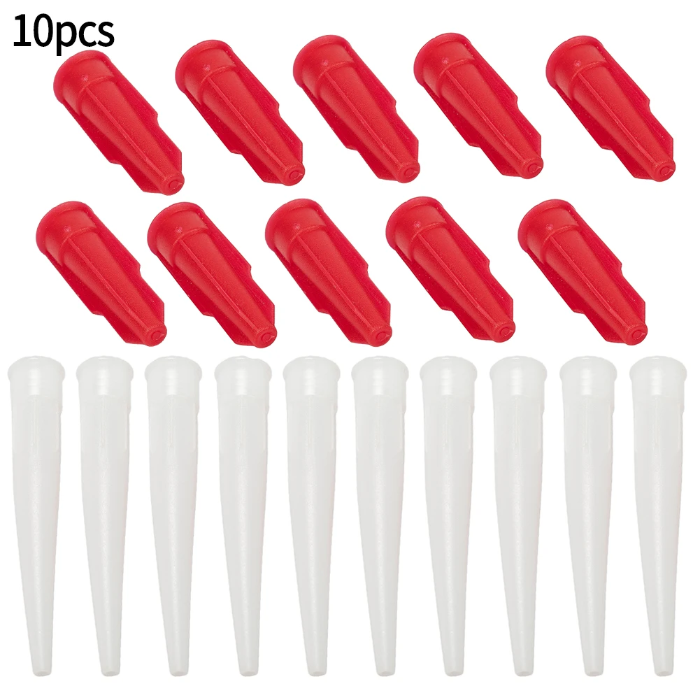 

10pcs White&red Spare Silicone Nozzle Cover Plastic Sealant Scraper Tool Replacement Accessories For Silicone Caulking Pipes