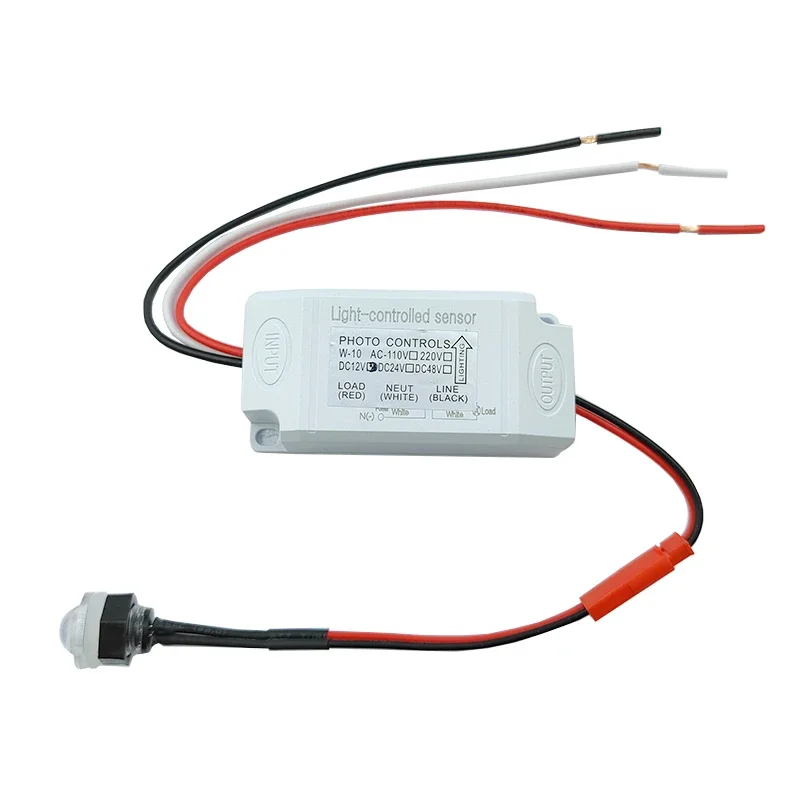 Smart Mini Outdoor Light Controller Compatible AC 110-260V to DC 12V/24V with Time Delay Function and Rain & Lightning