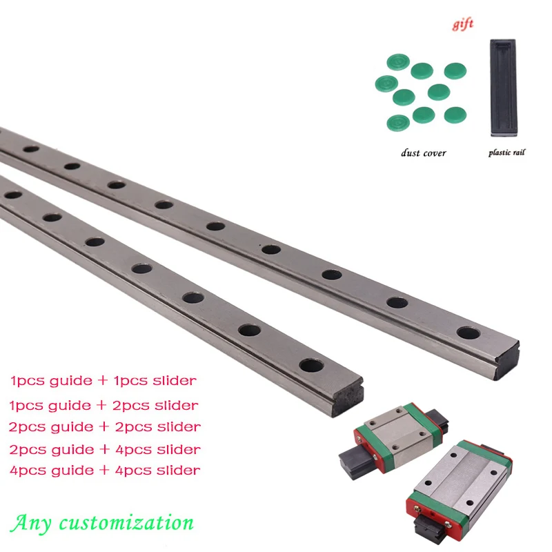 Corrediça Linear Diminuta do Trilho Mgn Carriage Slider Peça da Impressora 3d Acessórios do Cnc Comprimento 100 mm a 1000 mm Mgn12 Mgn12c Mgn12h